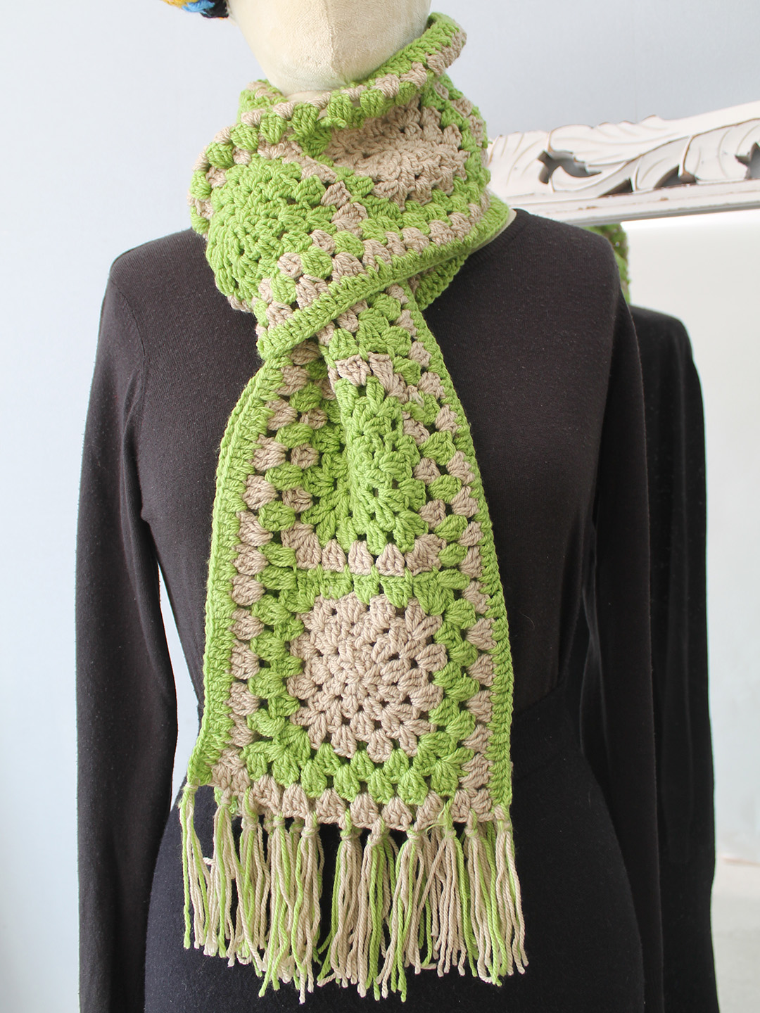 Crochet Muffler - Green
