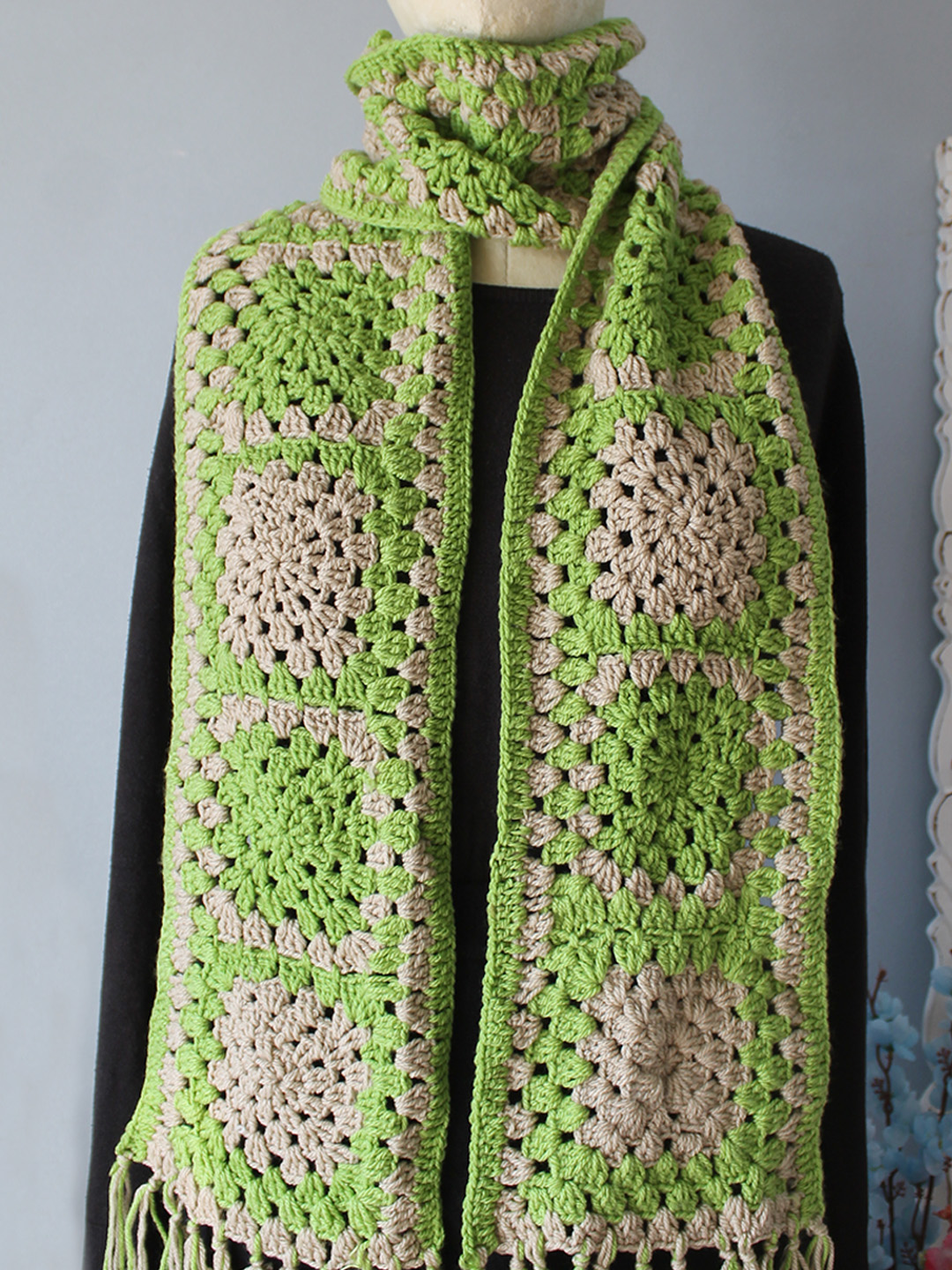 Crochet Muffler - Green