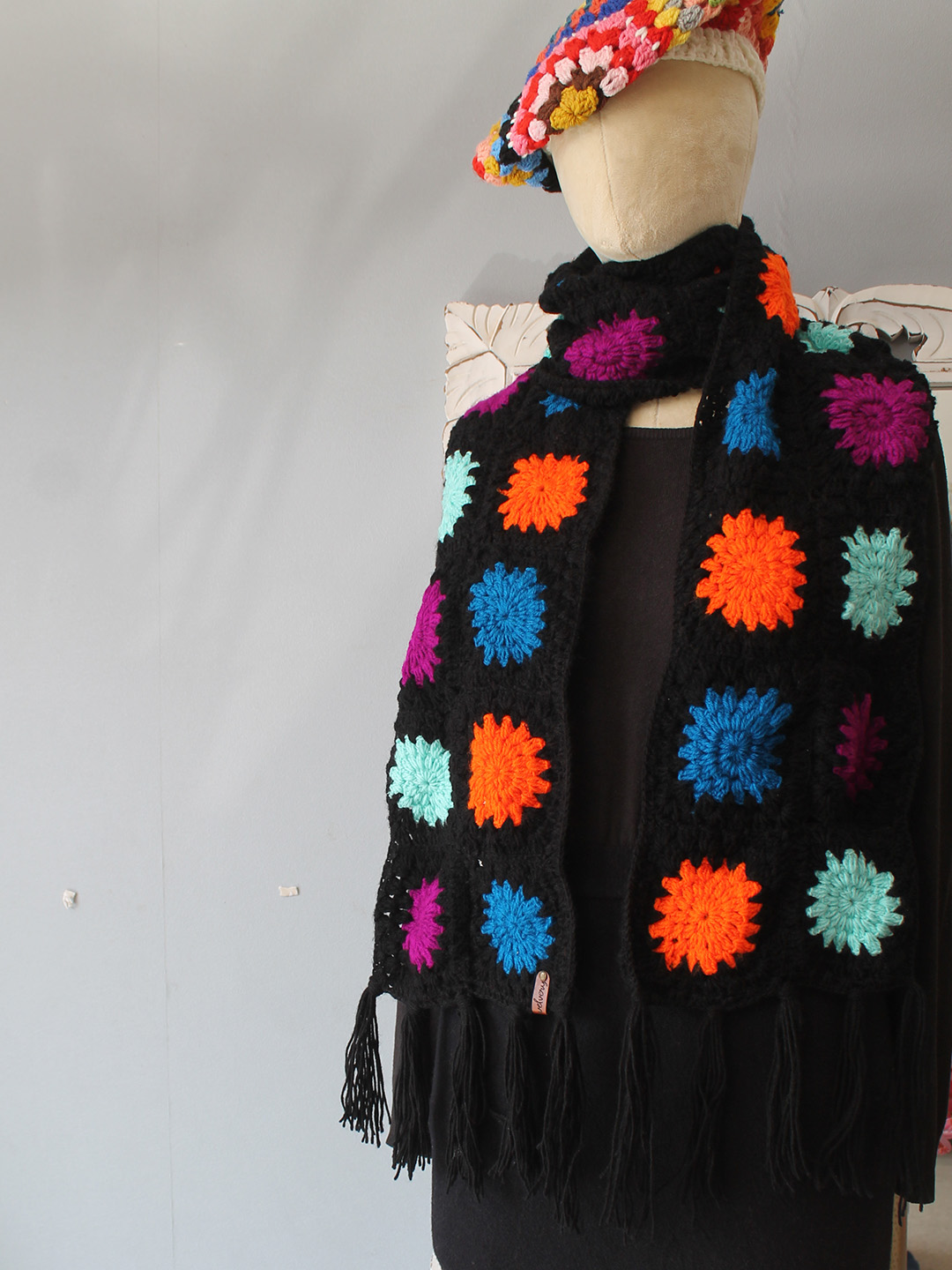 Crochet Muffler - Black