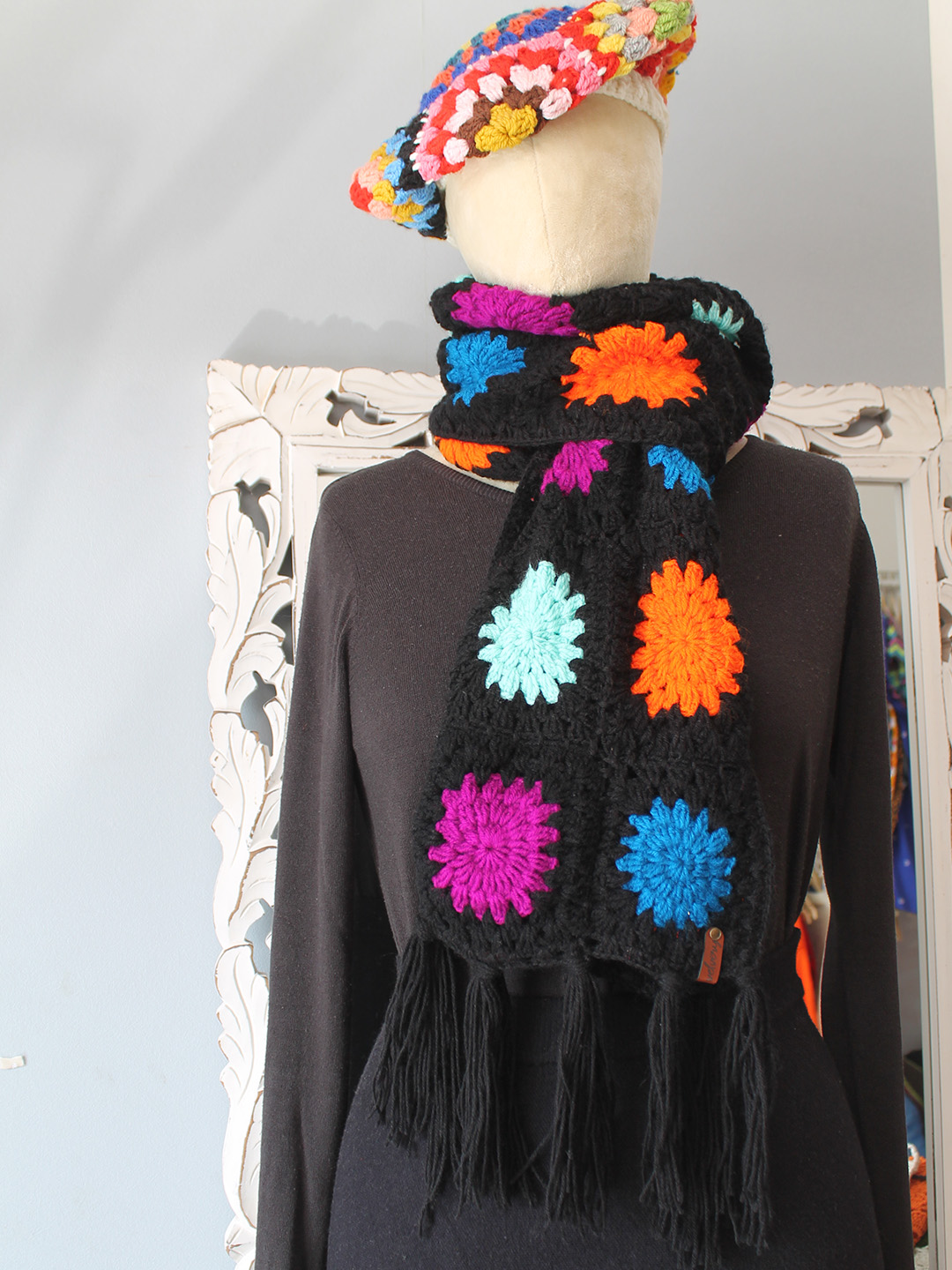 Crochet Muffler - Black