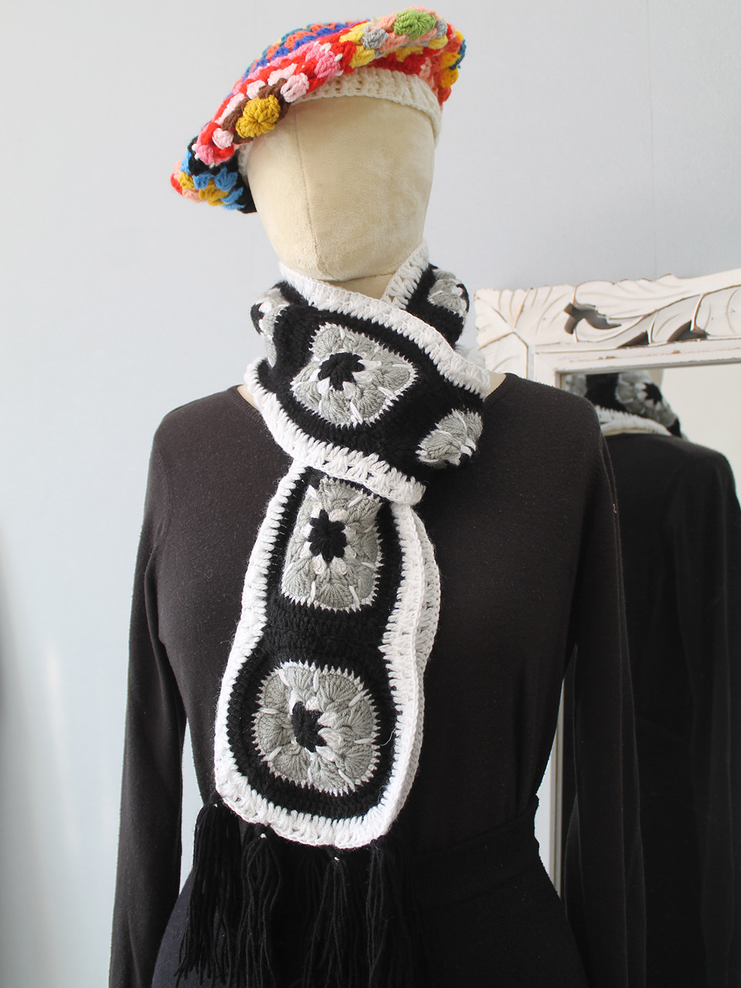 Crochet Muffler - Black