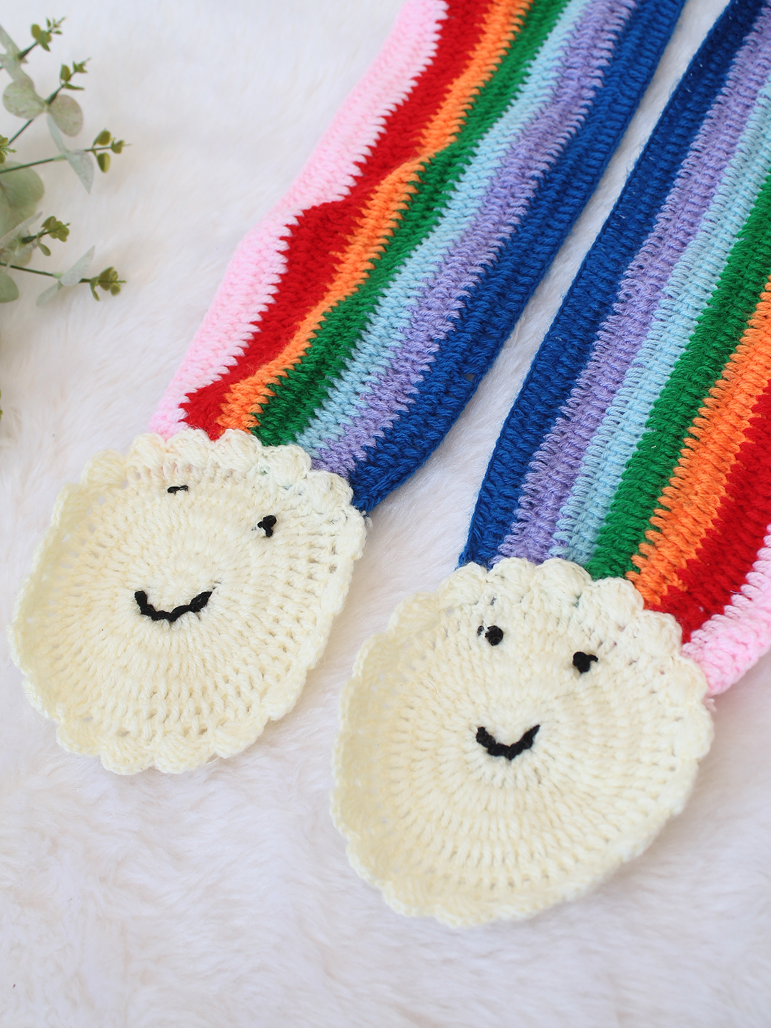 Velvery Crochet Rainbow Muffler - Multicolor