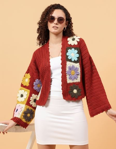 Floral Crochet Sweater