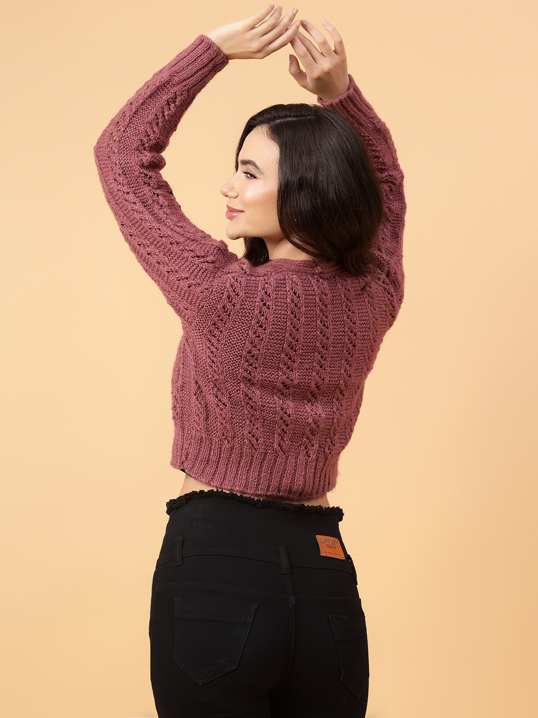 Velvery Handmade Brown Handknitted V-Neck Cardigan