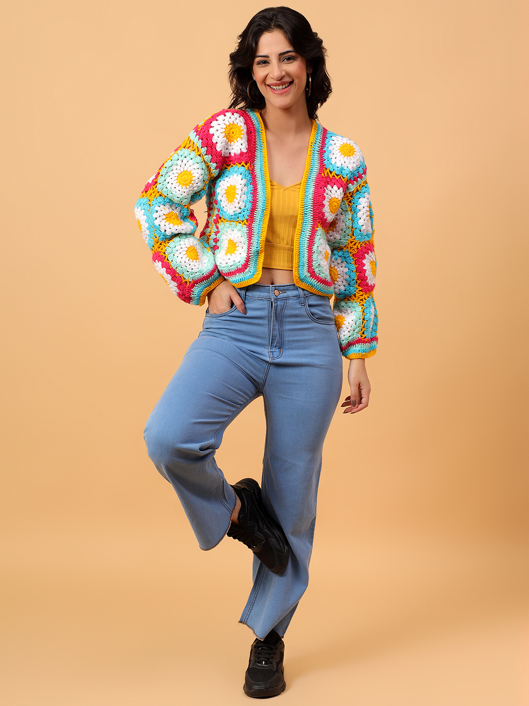 Colorful Crochet Cardigan