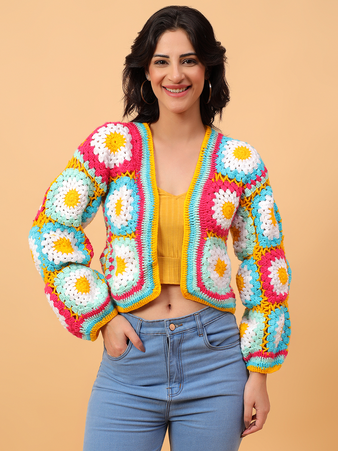 Colorful Crochet Cardigan