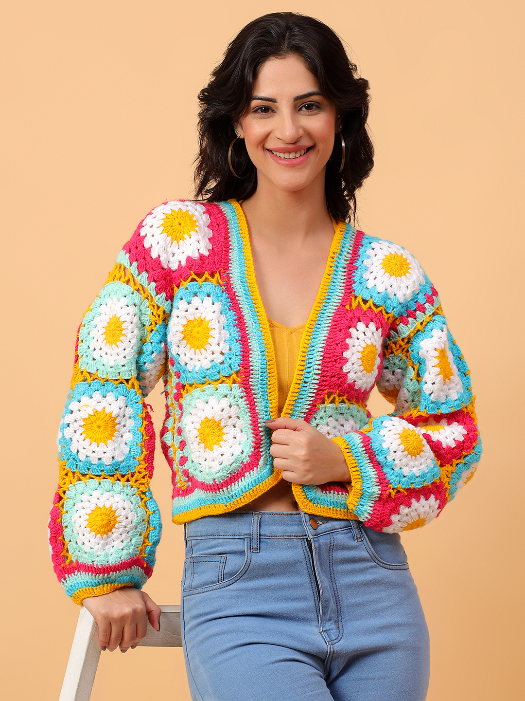 Colorful Crochet Cardigan