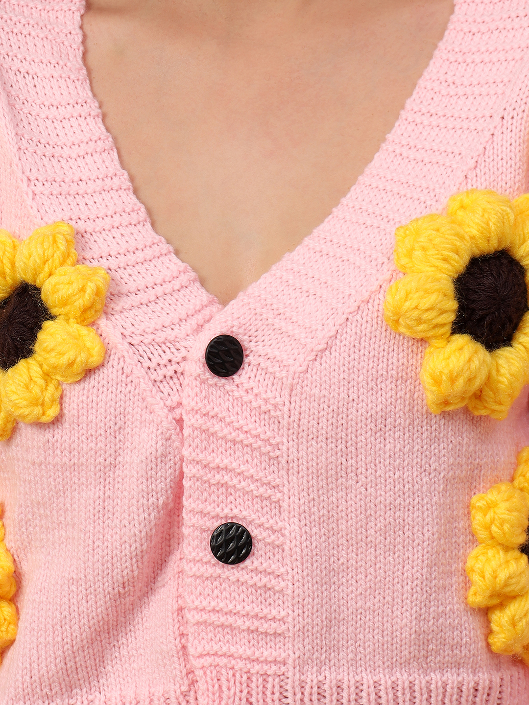 Color Block Sunflower Pink Cardigan
