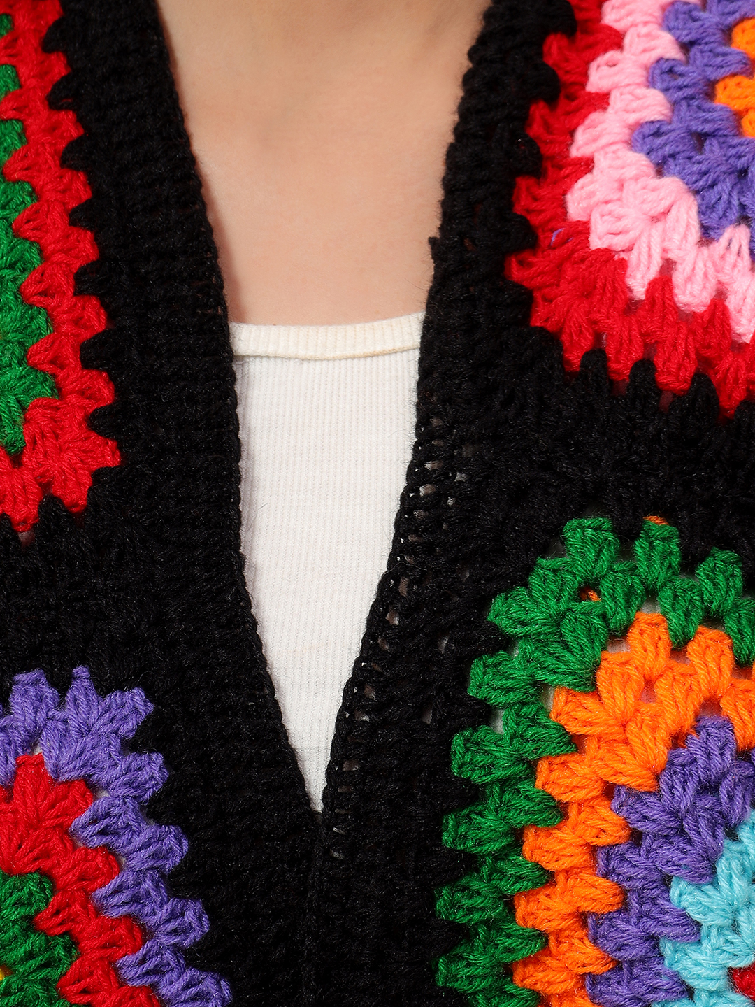 Striped Sleeve Multicolor Oversized Cardigan