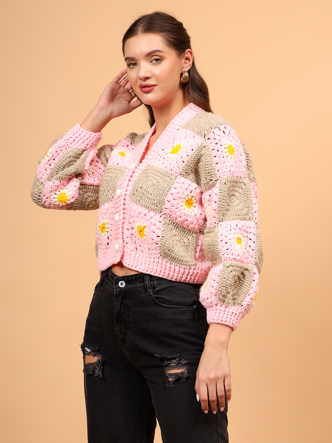 Daisy Oversized Cardigan - Pink