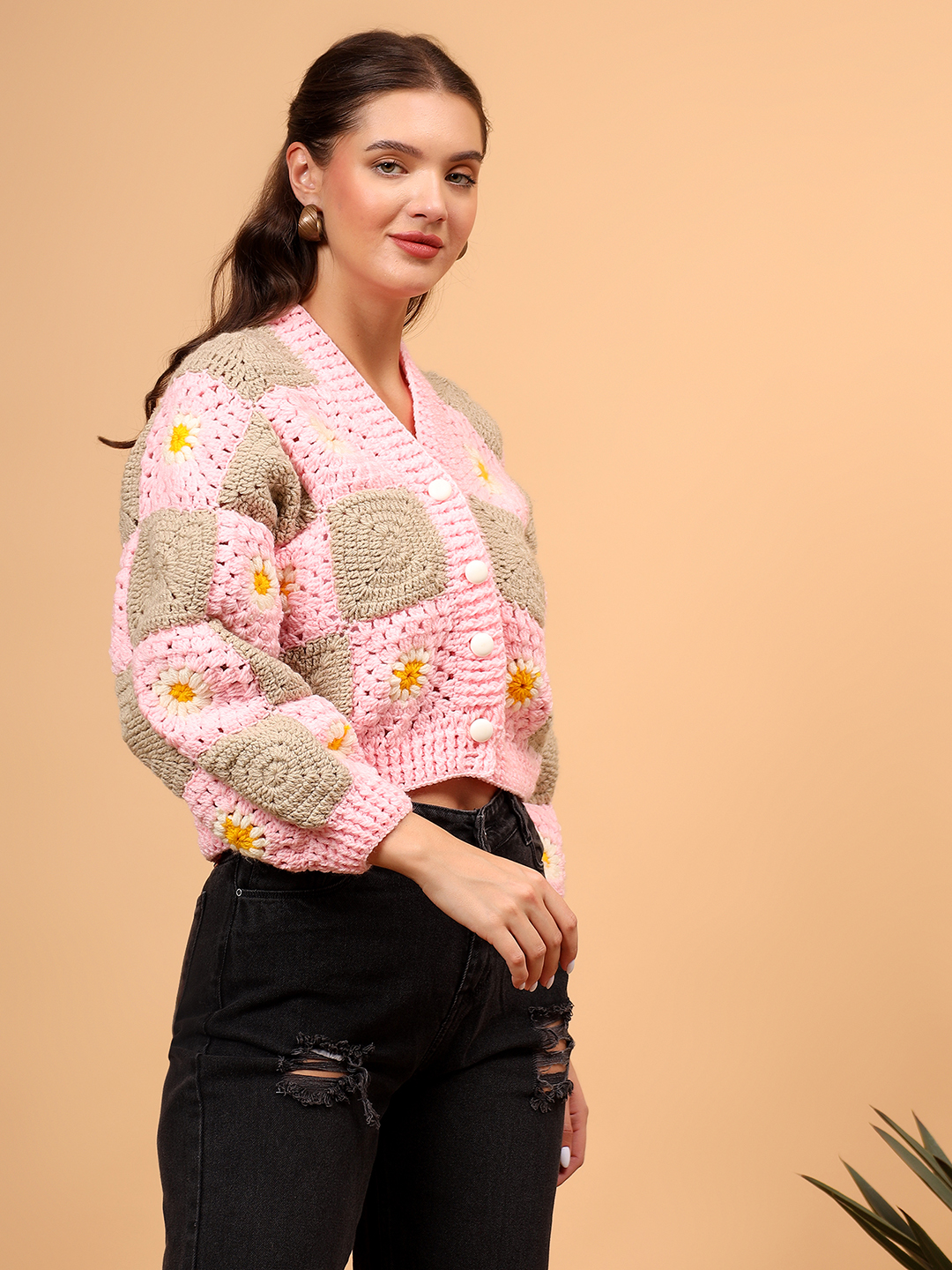Daisy Oversized Cardigan - Pink