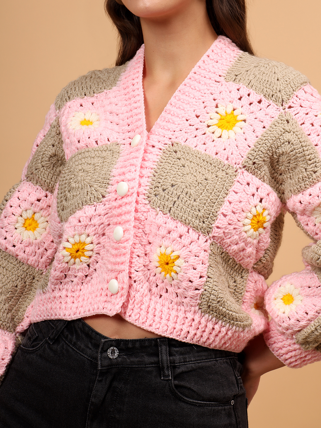Daisy Oversized Cardigan - Pink