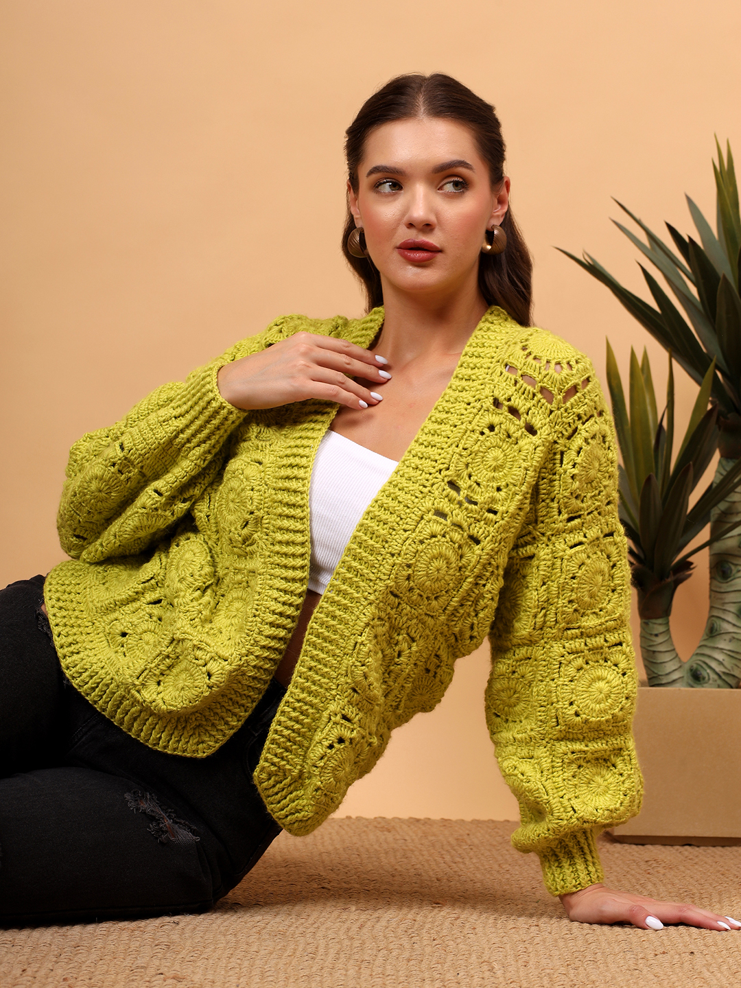 Self Design Crochet Sweater