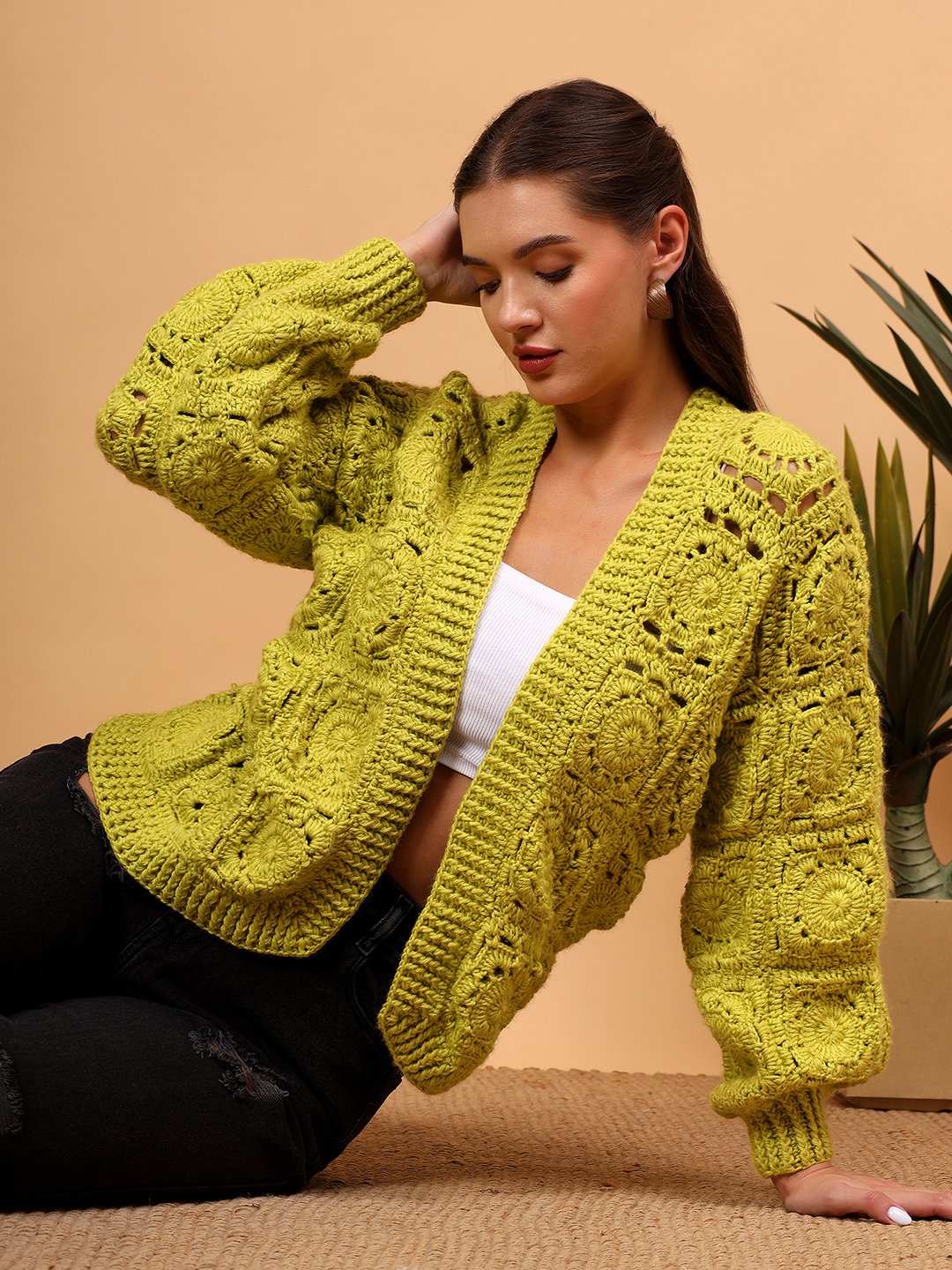 Self Design Crochet Sweater