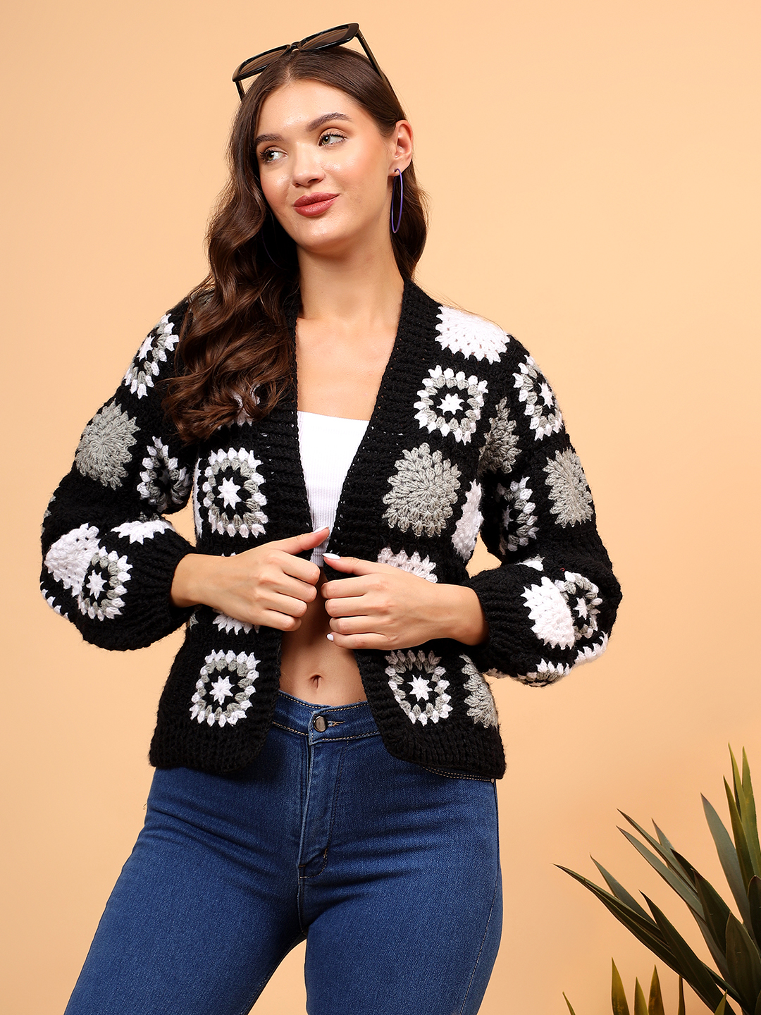Velvery Handmade Front Openable Cardigan