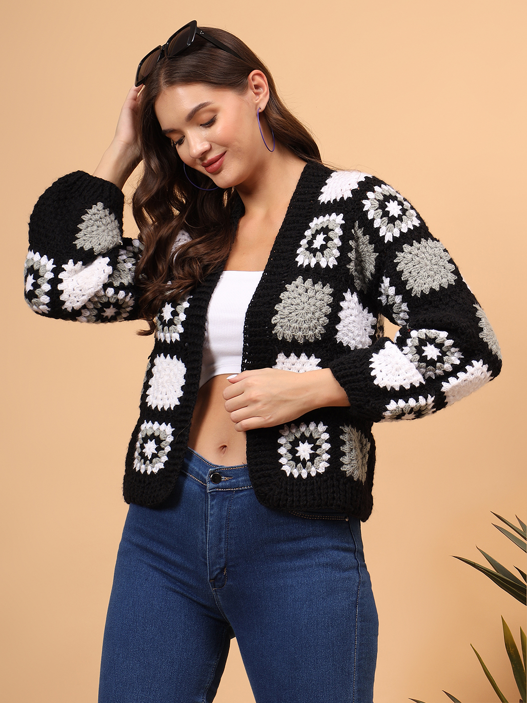 Velvery Handmade Front Openable Cardigan