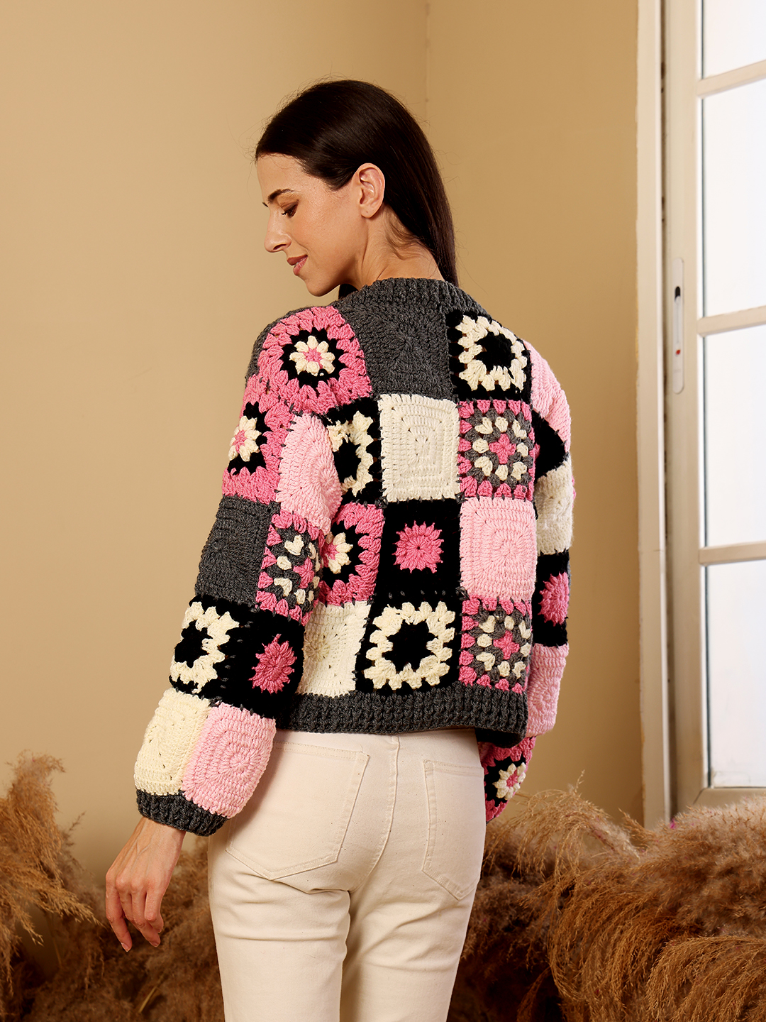 Crochet Multi Granny Square Cardigan - Multi