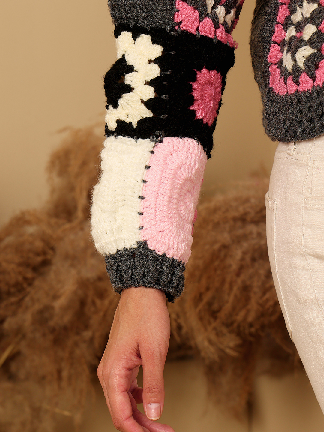 Crochet Multi Granny Square Cardigan - Multi