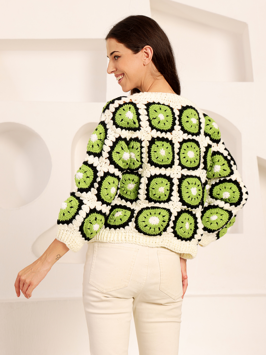 Velvery Crochet Kiwi Cardigan - Off White