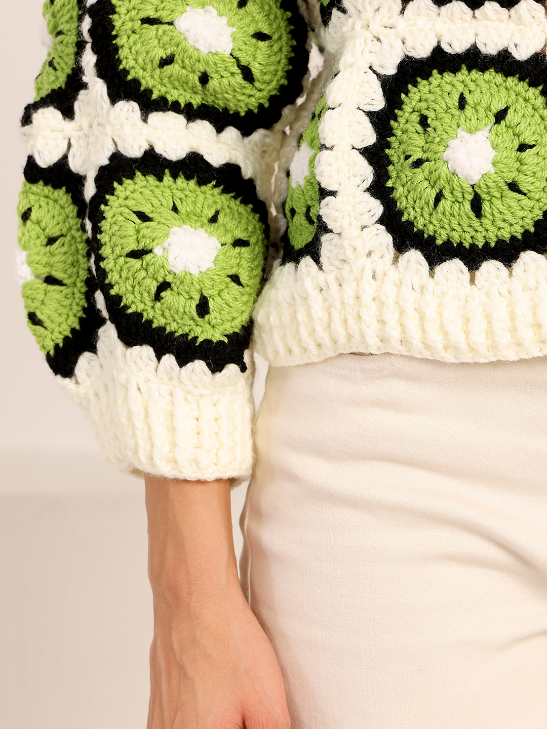 Velvery Crochet Kiwi Cardigan - Off White