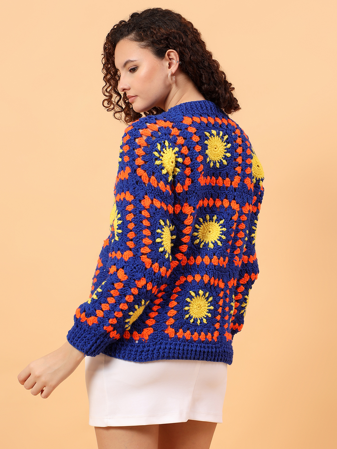 Velvery Crochet Sunny Cardigan - Blue