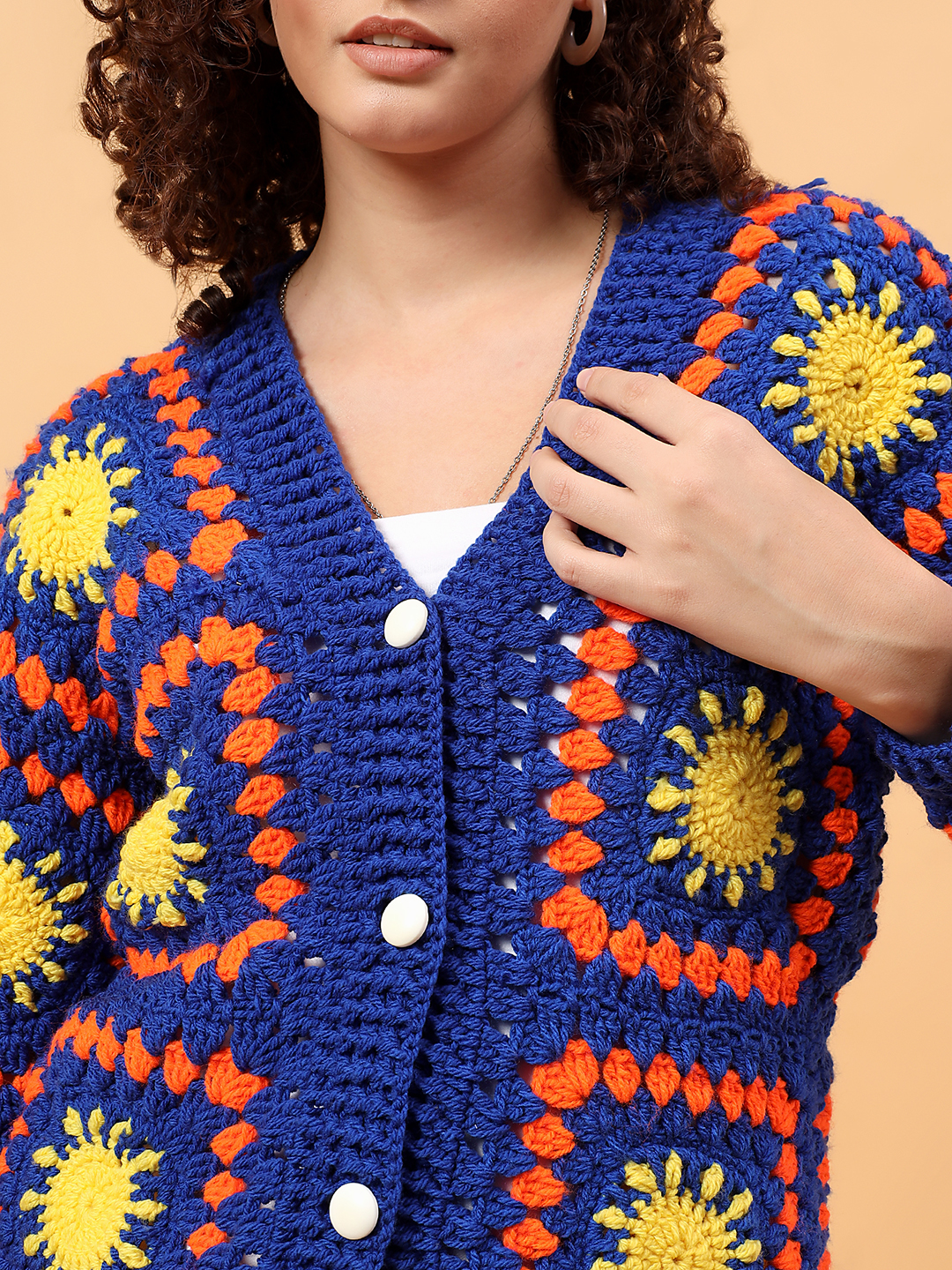 Velvery Crochet Sunny Cardigan - Blue