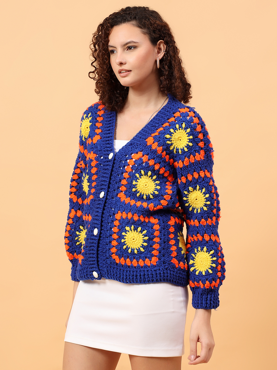 Velvery Crochet Sunny Cardigan - Blue
