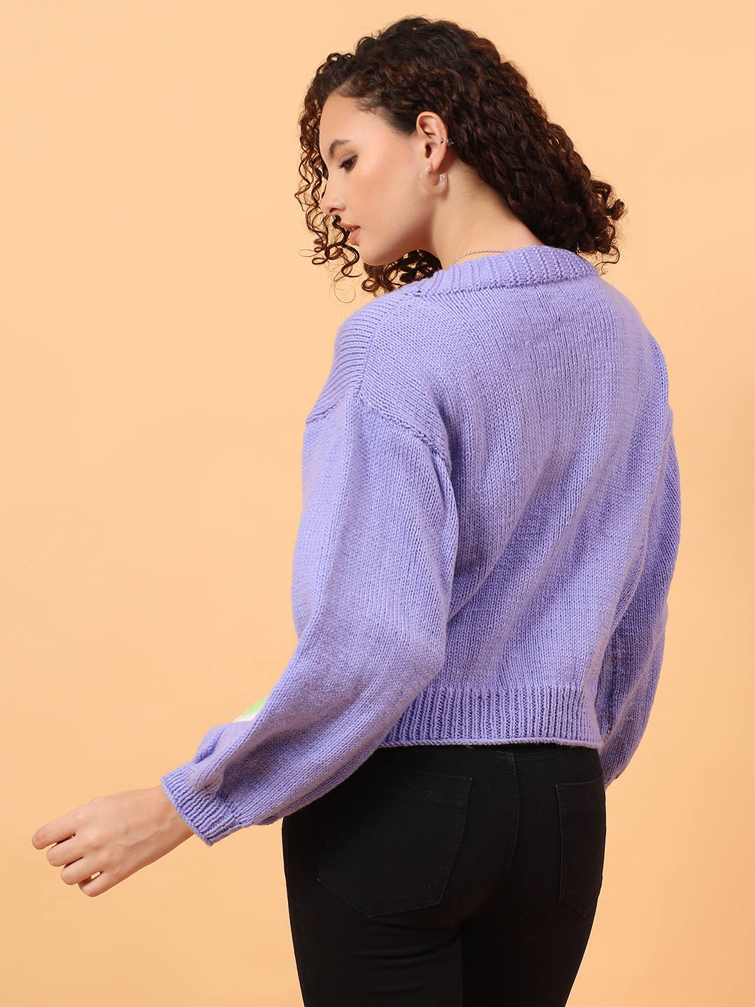 Baggy Snail V-Neck Cardigan - Sky Blue