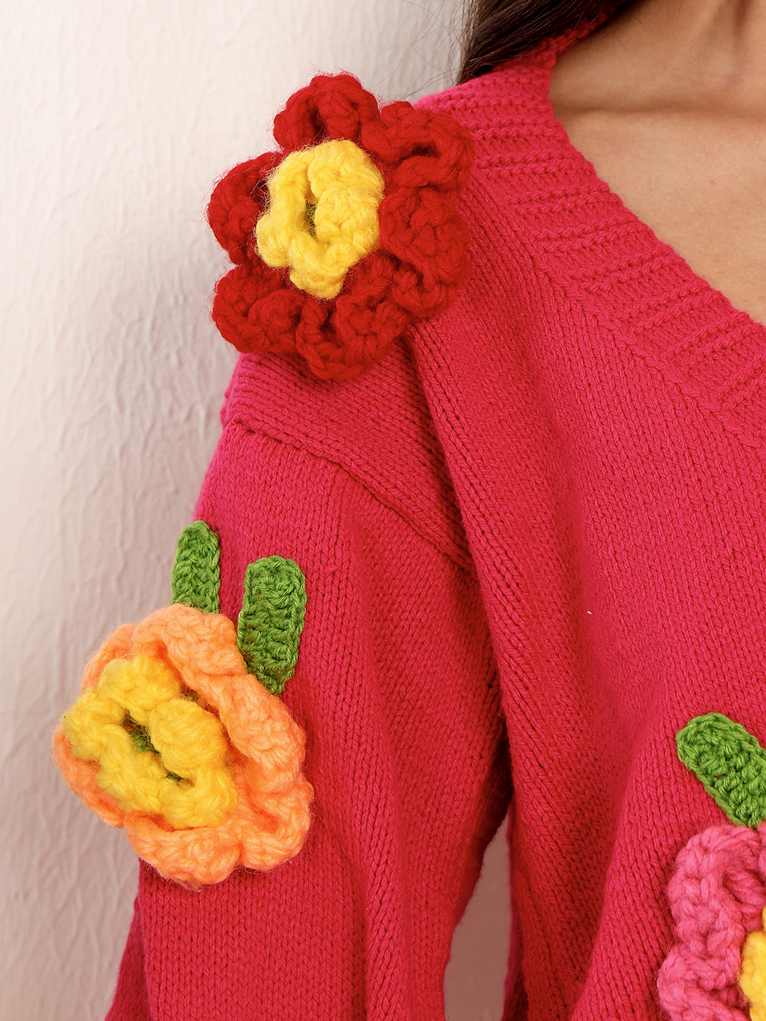 Velvery Floral Cardigan - Pink