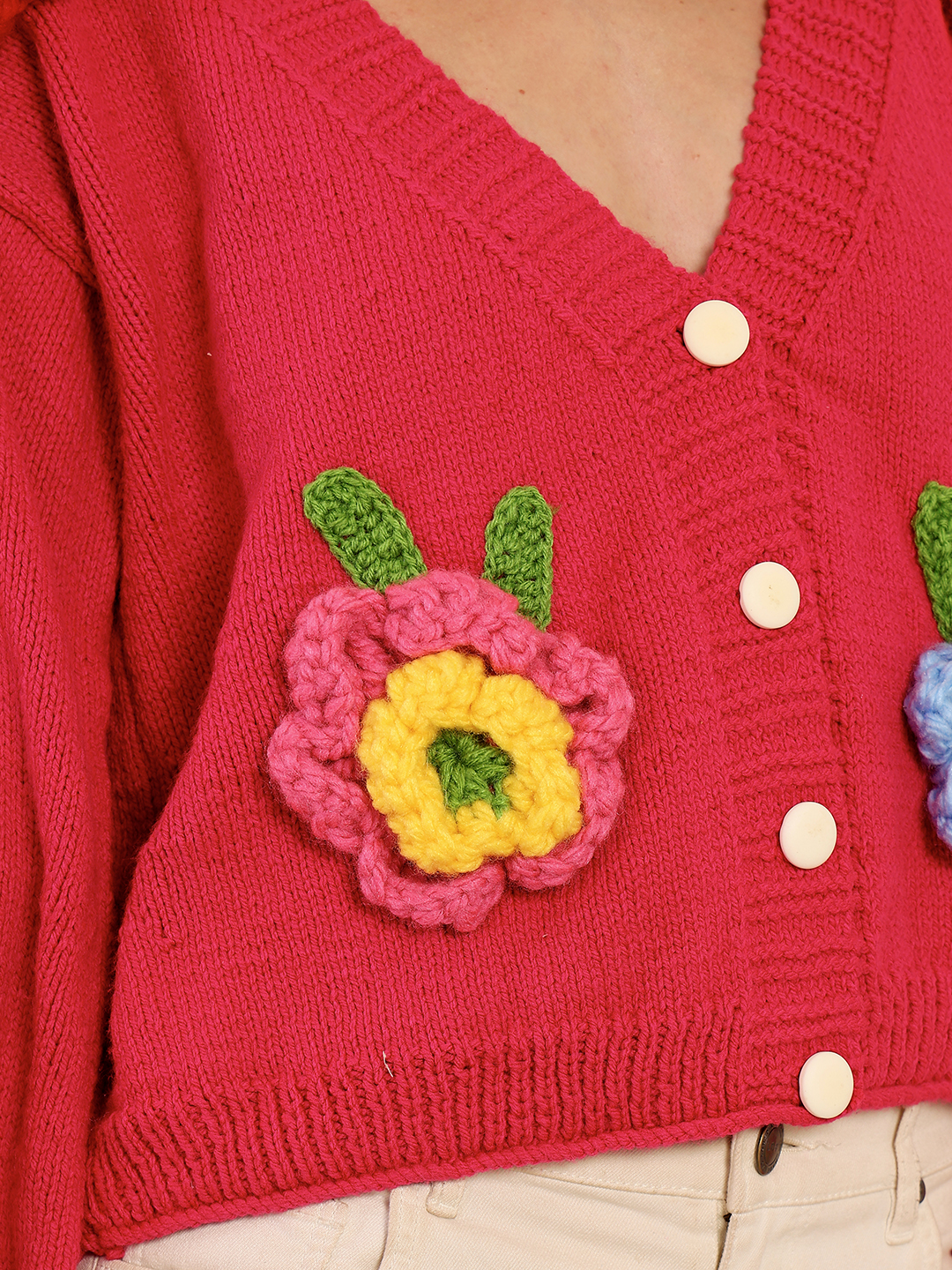 Velvery Floral Cardigan - Pink