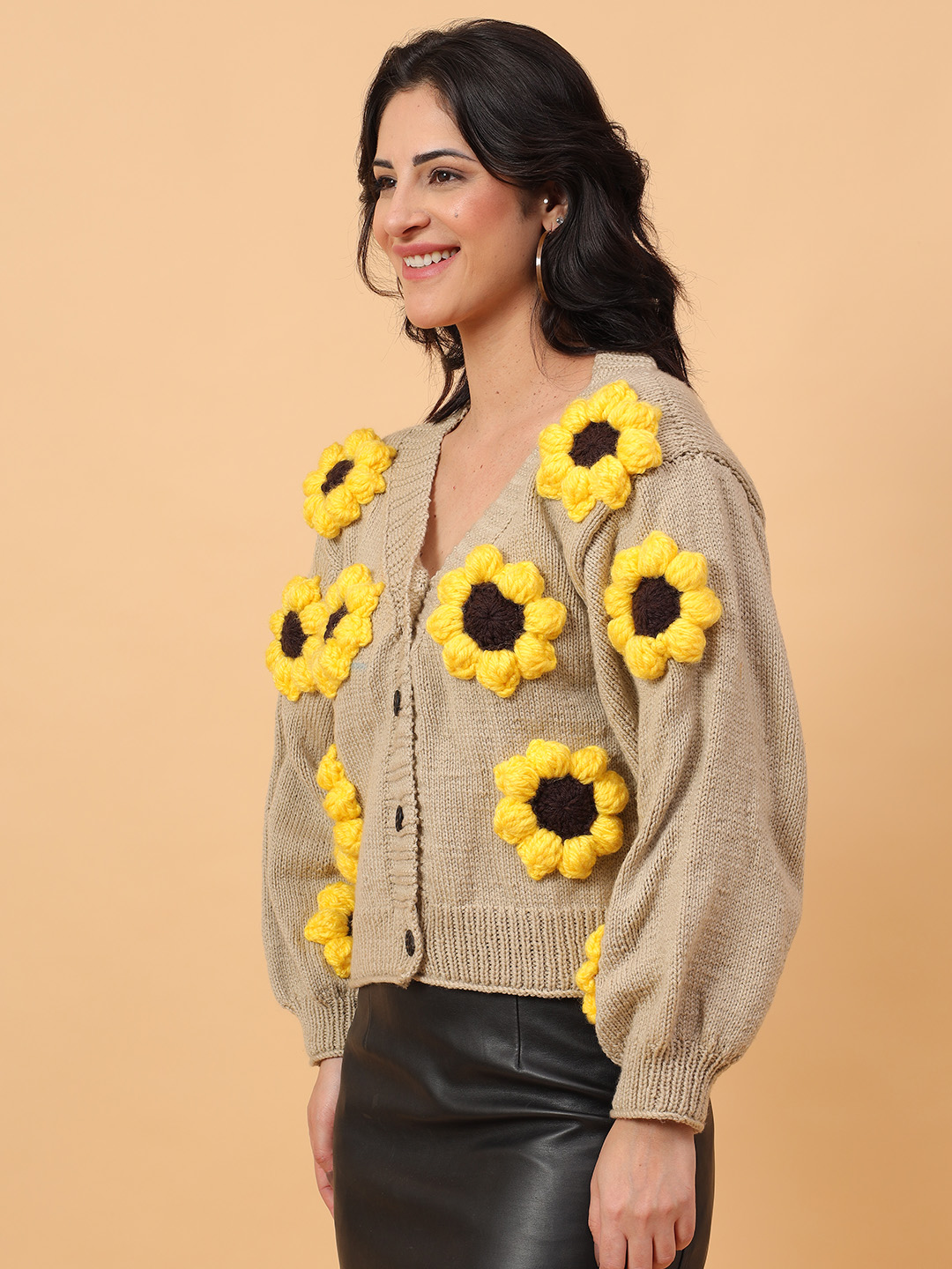 Velvery Sunflower Cardigan - Beige