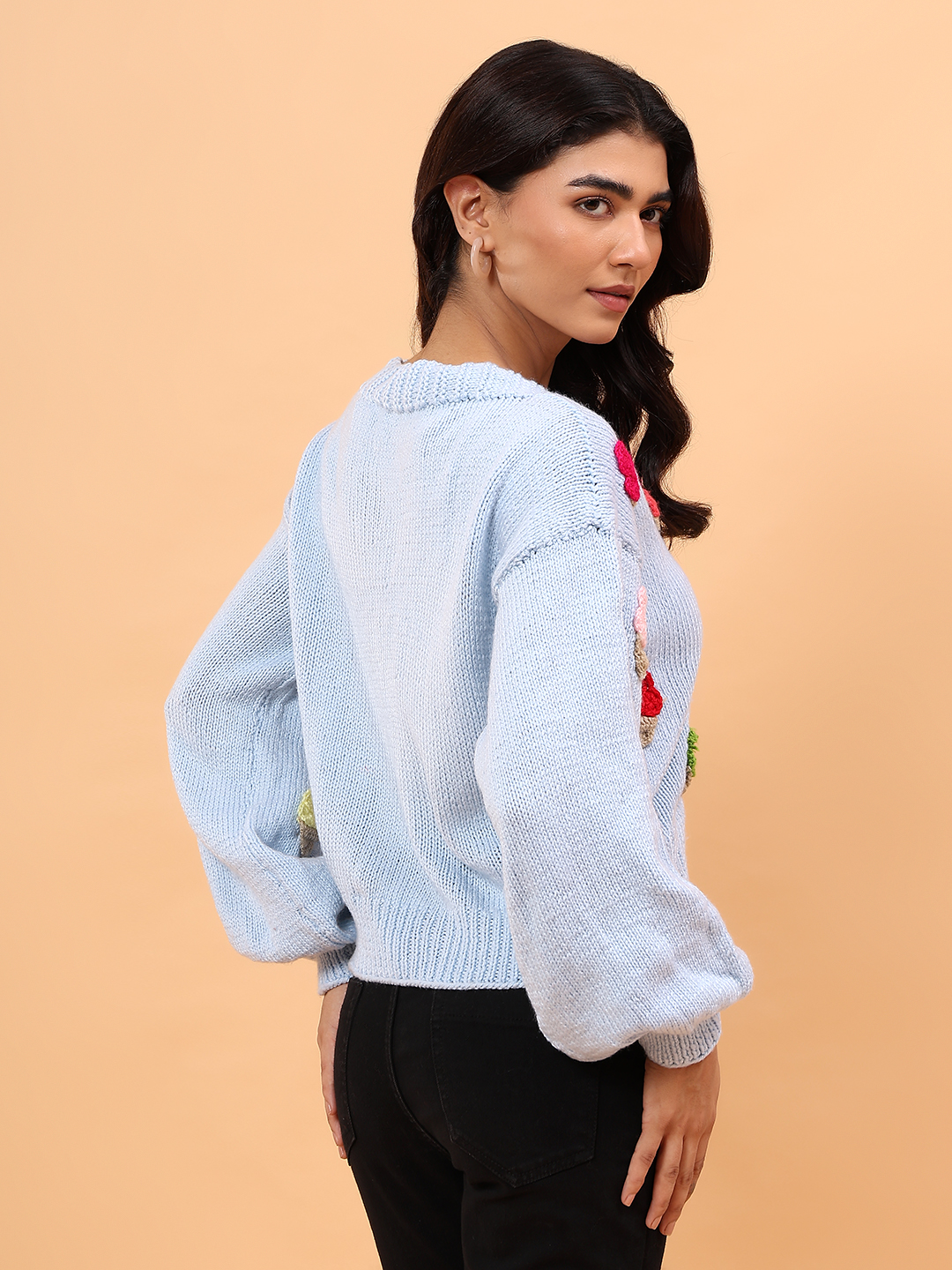 Velvery Ice Cream Applique Cardigan - Sky Blue