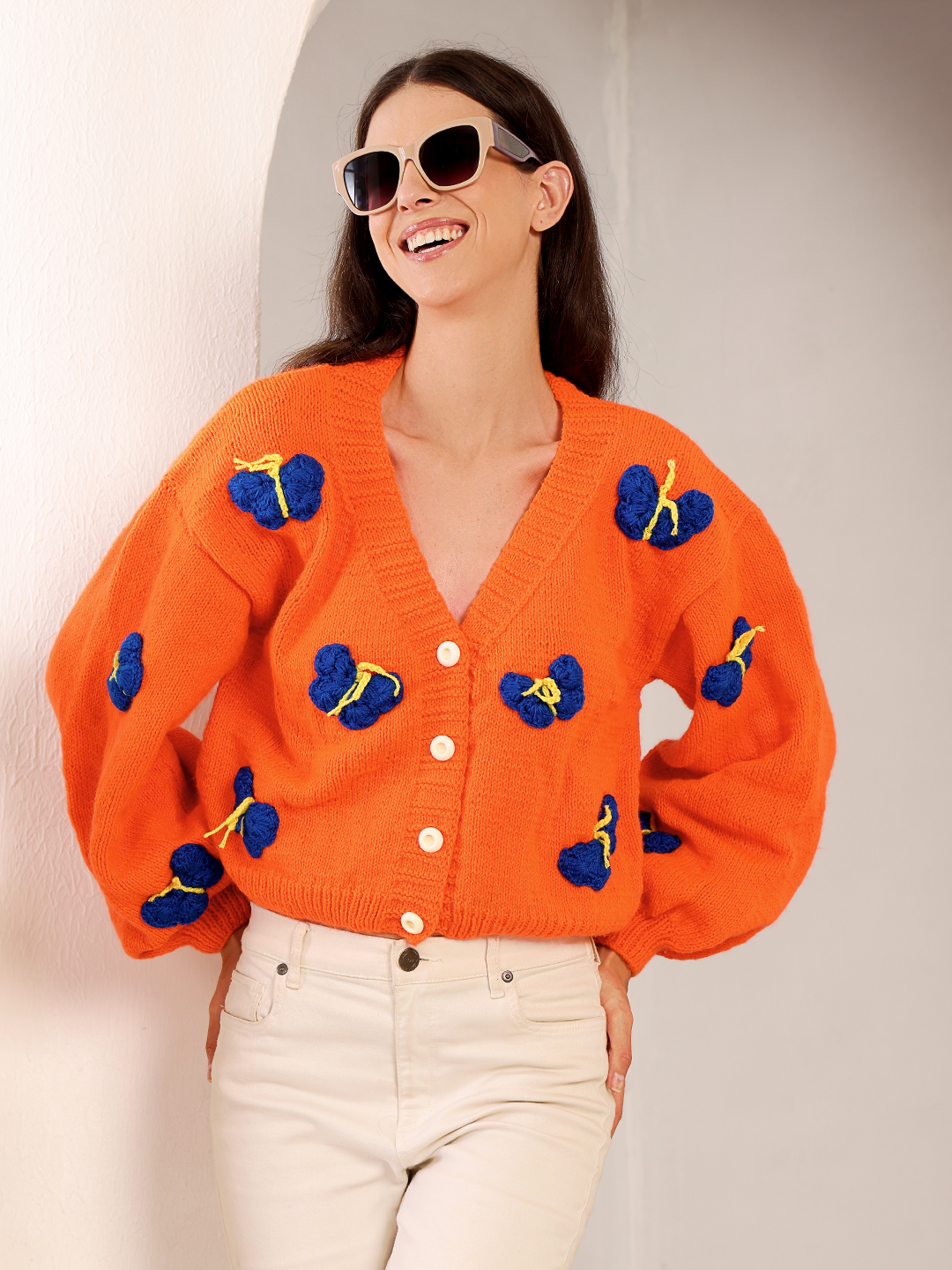 Velvery Butterfly Cardigan - Orange
