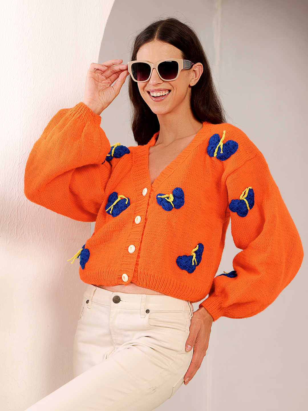 Velvery Butterfly Cardigan - Orange
