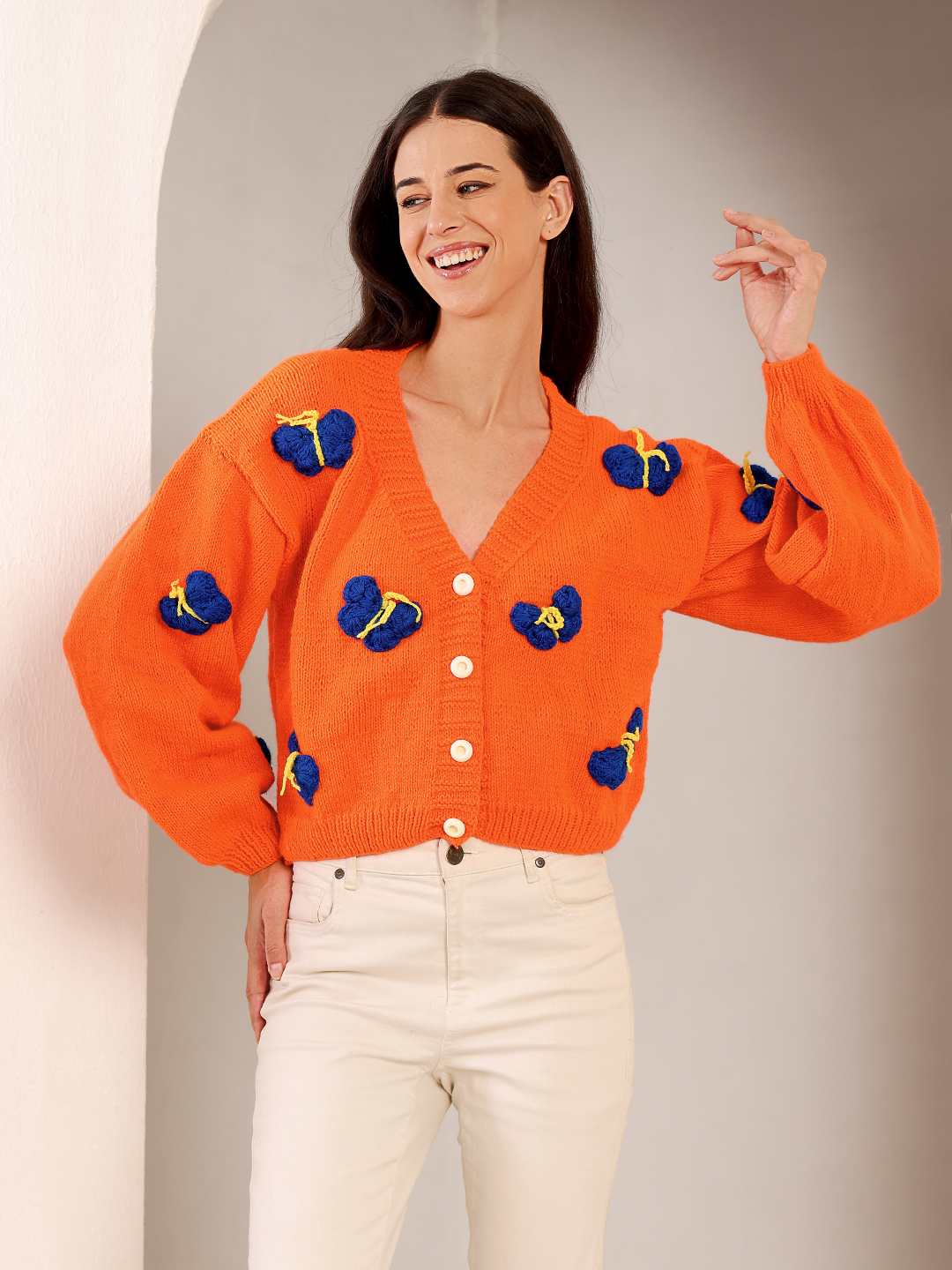 Velvery Butterfly Cardigan - Orange