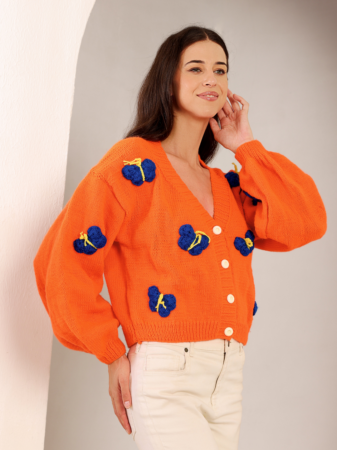 Velvery Butterfly Cardigan - Orange