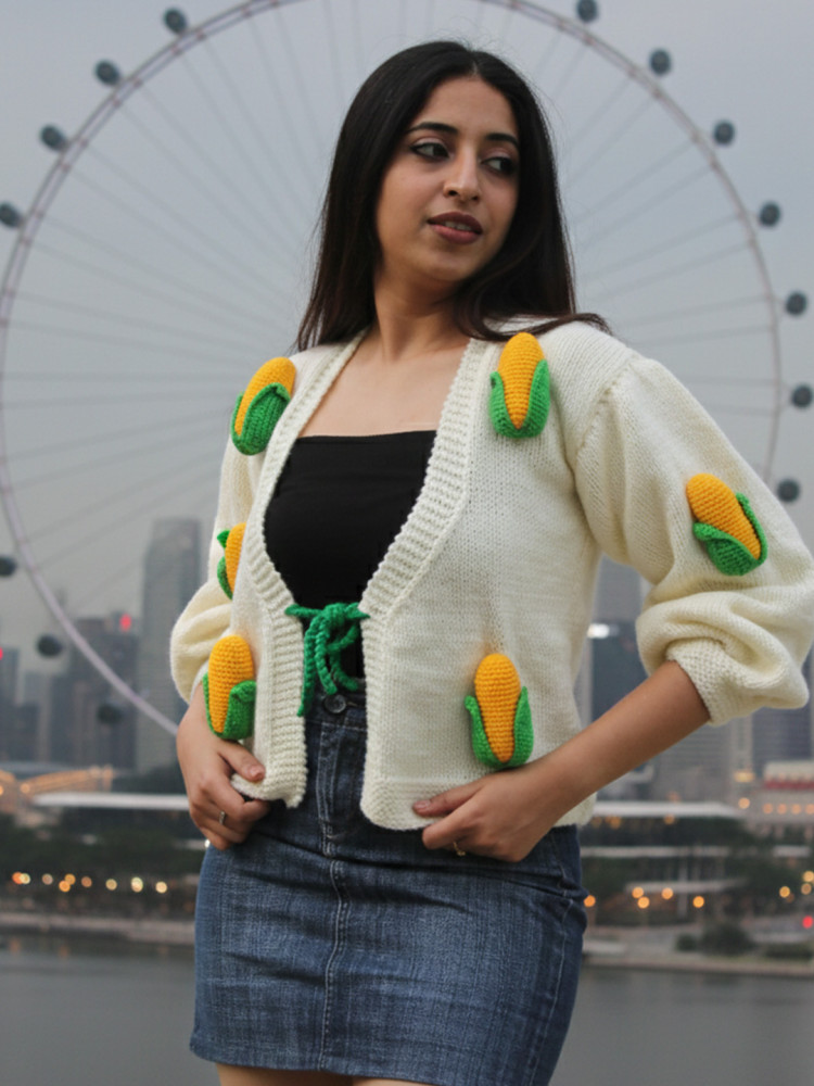 Image of Velvery Baby Corn Cardigan - Cream