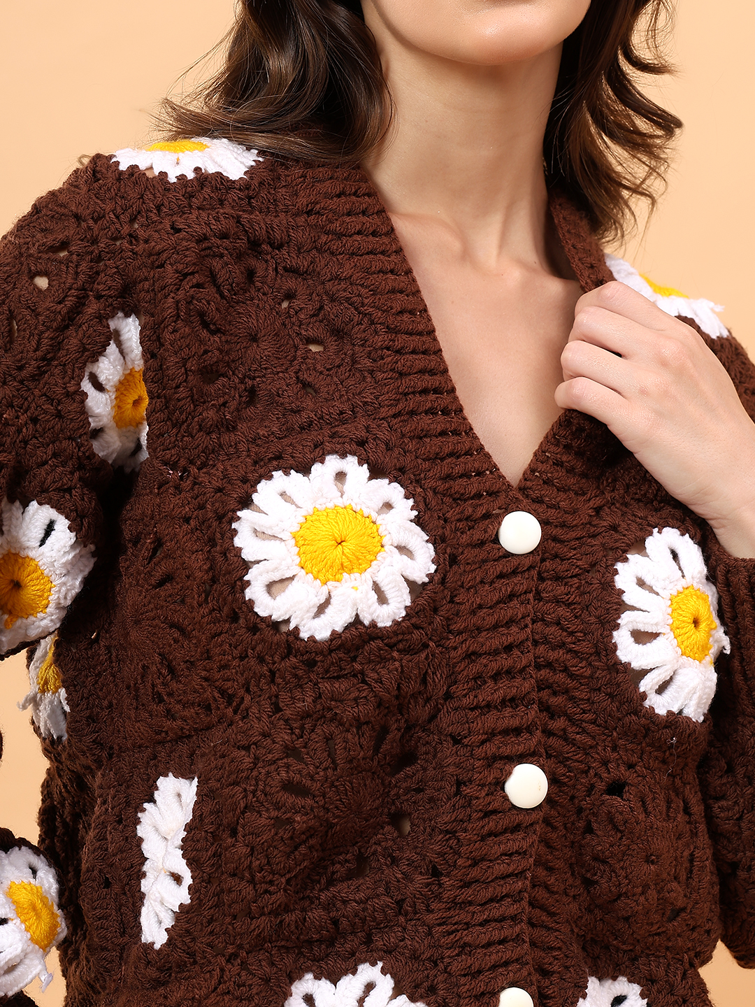 Velvery Floral Sweater - Brown