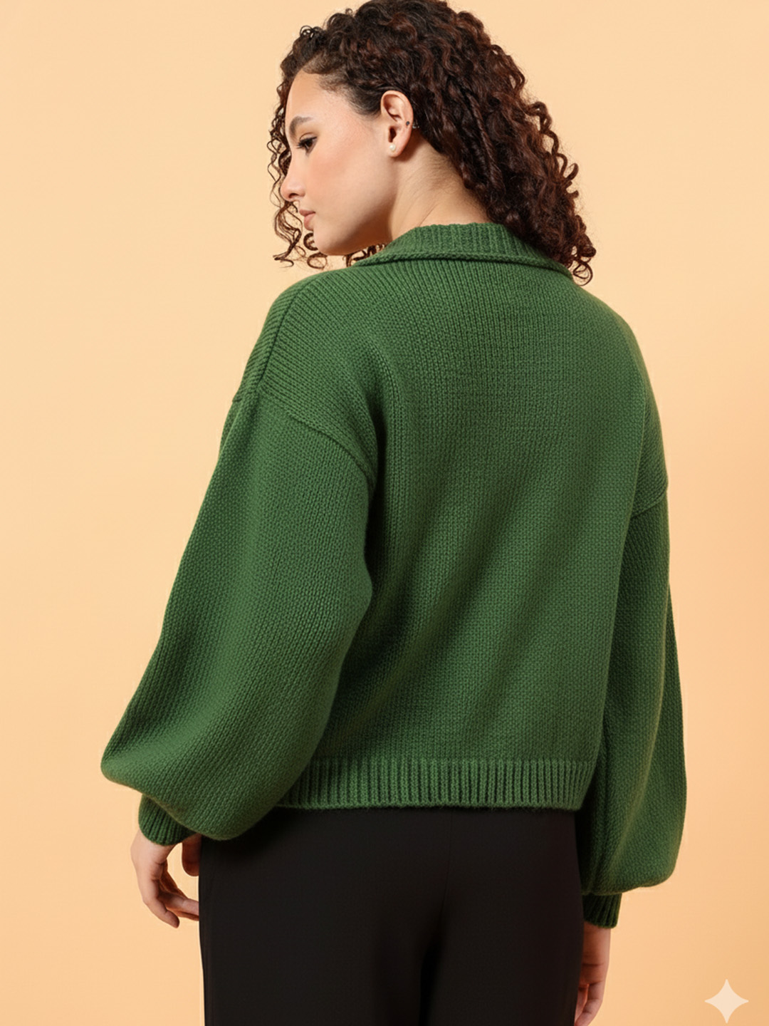 Velvery Floral Ladybug Cardigan - Green