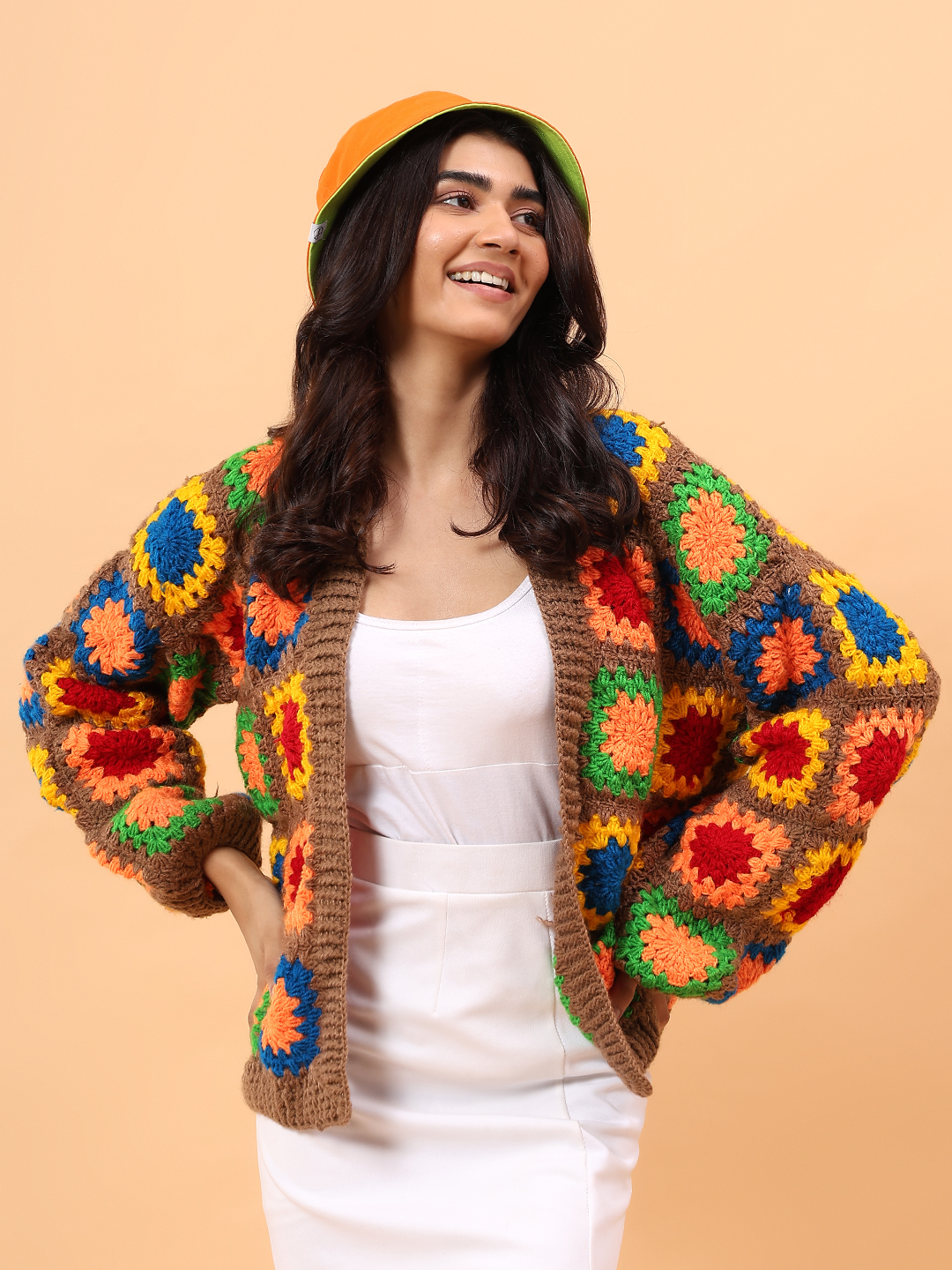 Colorful Granny Square Cardigan - Multicolor