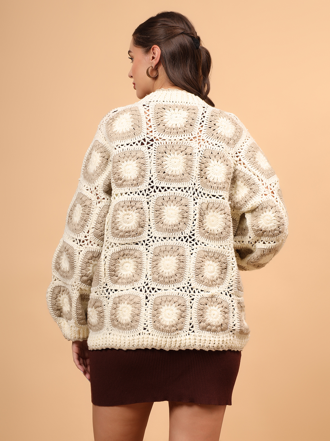 Velvery Granny Square Cardigan - Cream