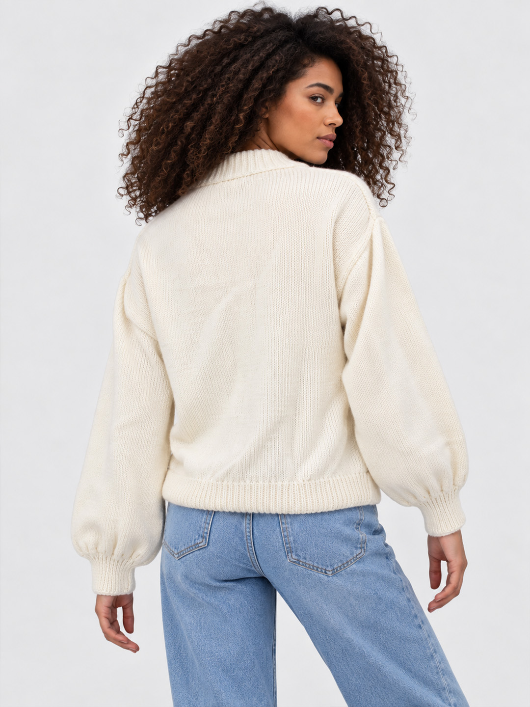 Velvery Knitted Fruit Applique Cardigan - Cream