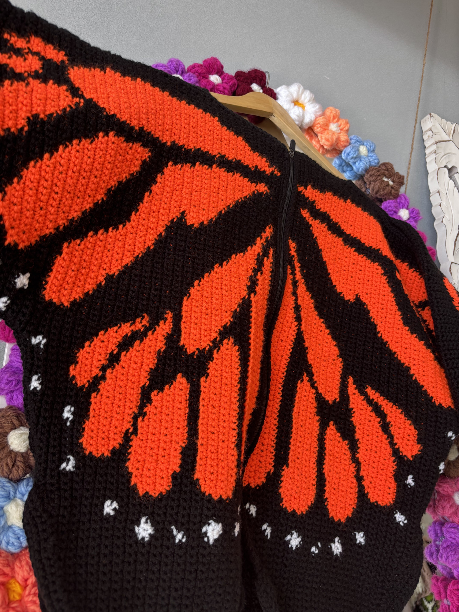 Velvery Butterfly Wing Cardigan - Orange