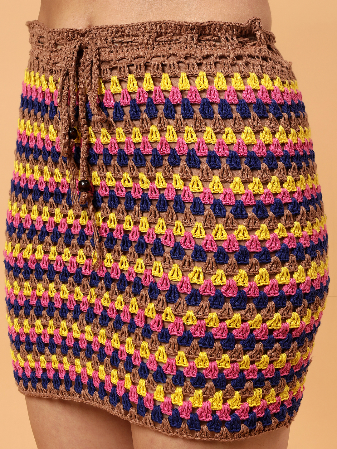 Velvery Crochet Cover Up Skirt  Multicolor