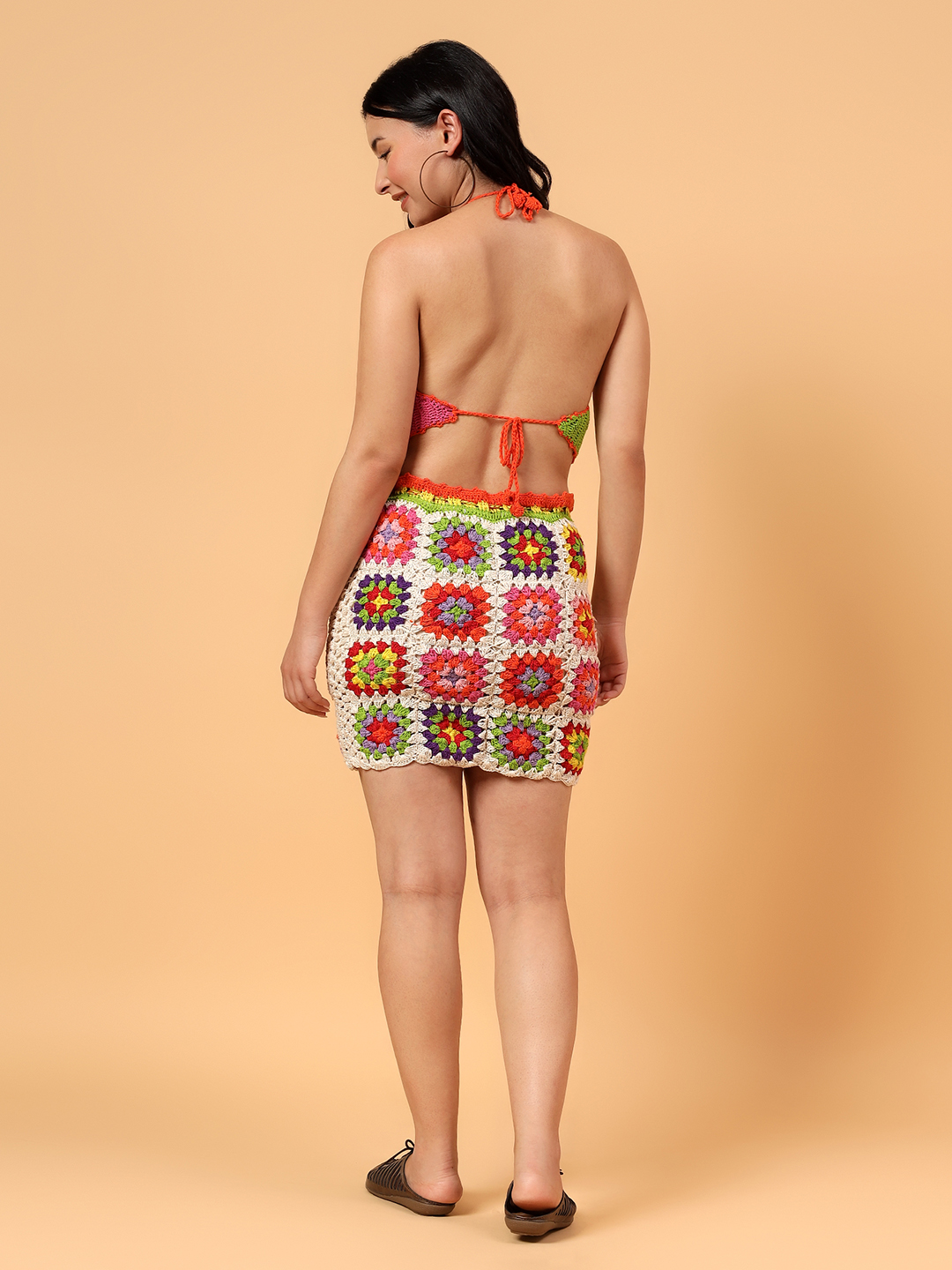 Handmade Crochet Lace Skirt  Multicolor