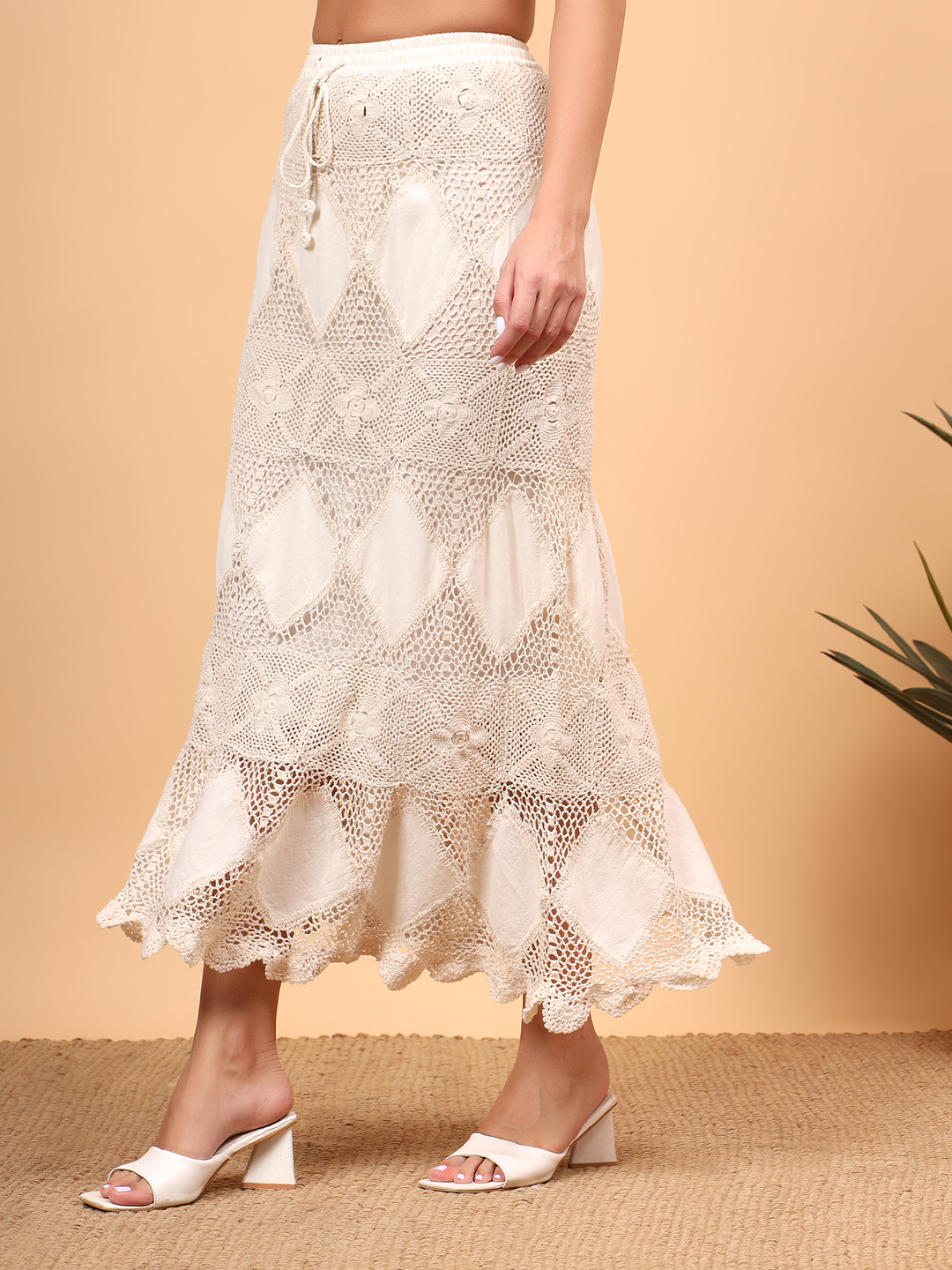 Boho Crochet Long Skirt