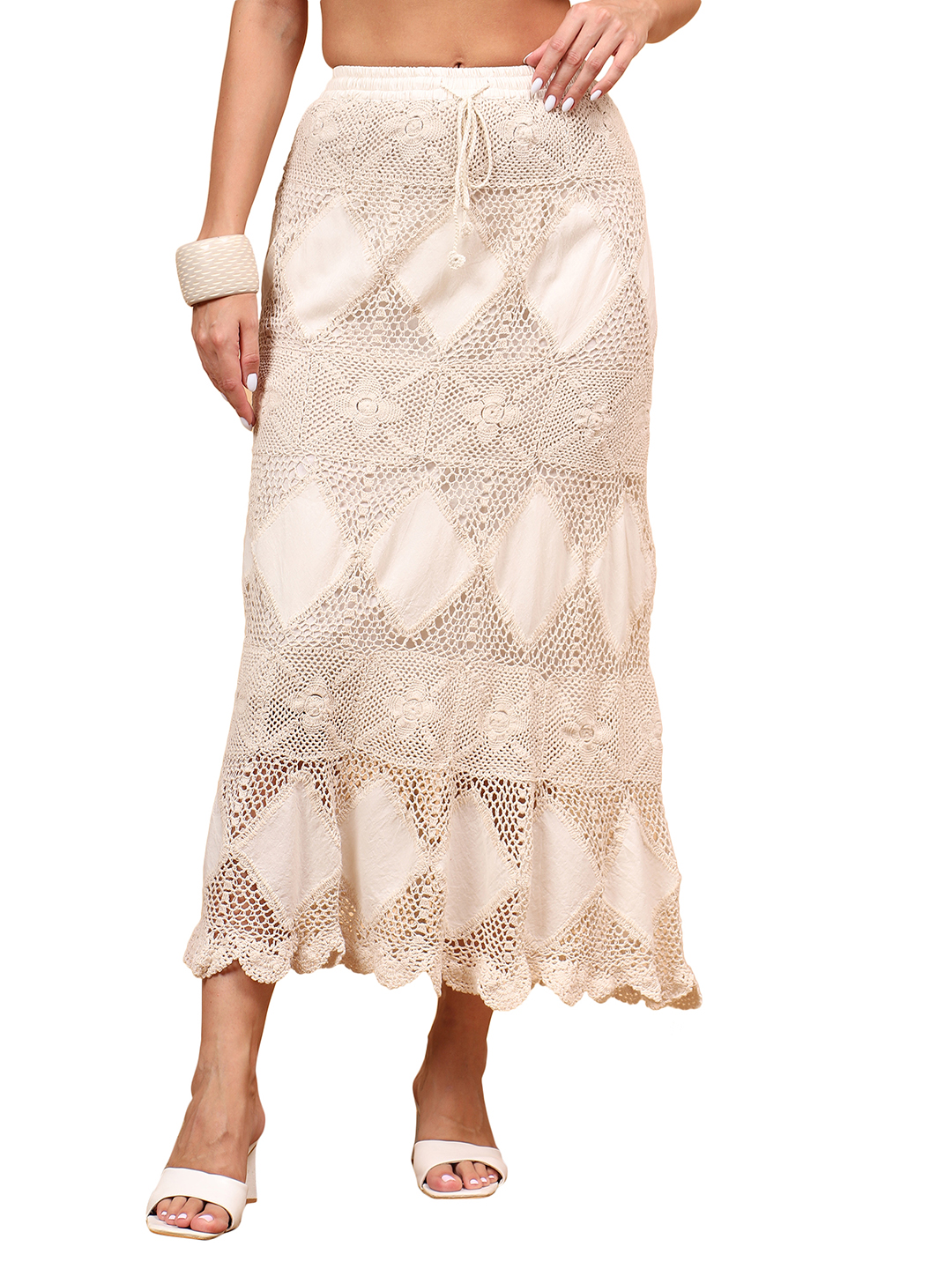 Boho Crochet Long Skirt