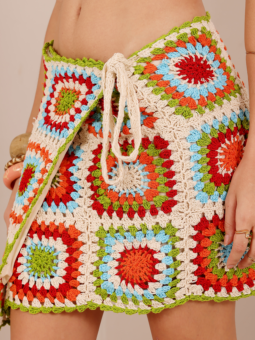Crochet Cotton Wrap Skirt