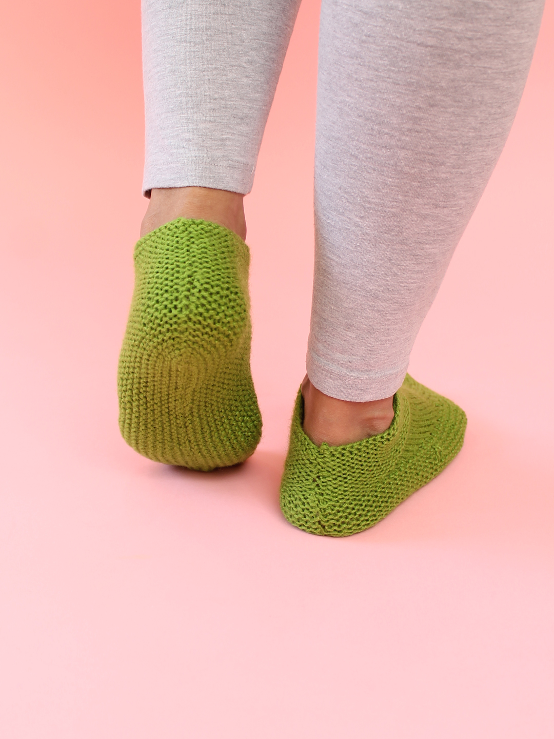 Velvery Handmade Knitted Womens Self Design Socks-Green