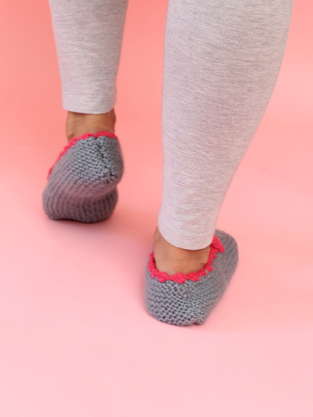 Velvery Handknitted Womens Dual Colour Socks-Grey